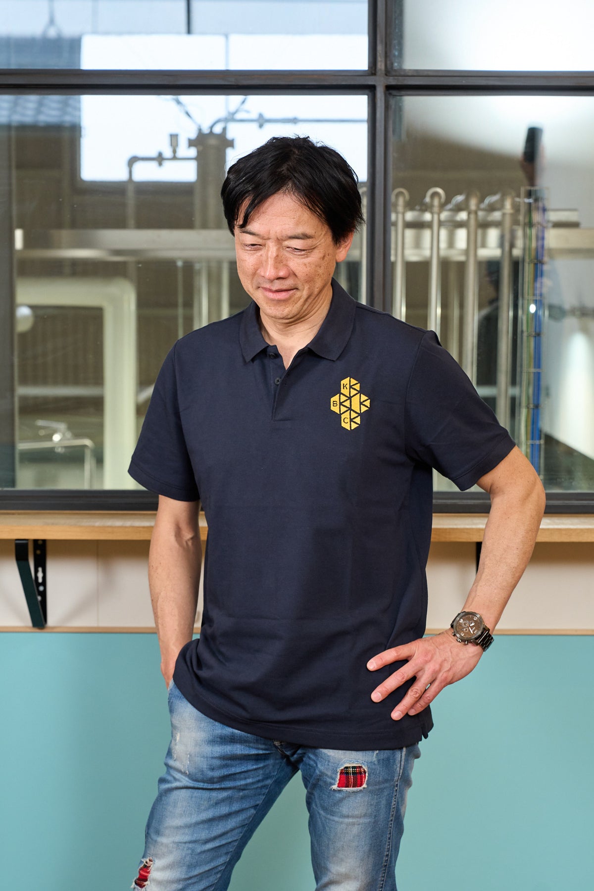 ロゴ刺繍ポロシャツ (Polo T-shirt)